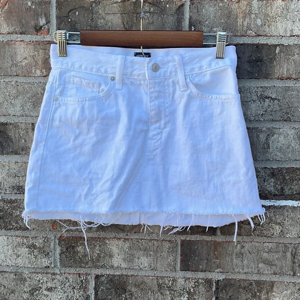 Take 50% OFF- Just Black White Denim Mini Skirt, Size-XS